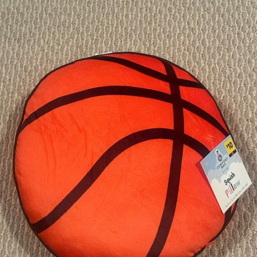 Orange Basketball Squish Pillow